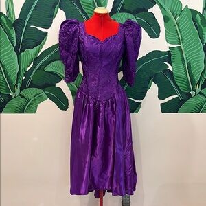 Vintage 80s Lace Prom Dress
